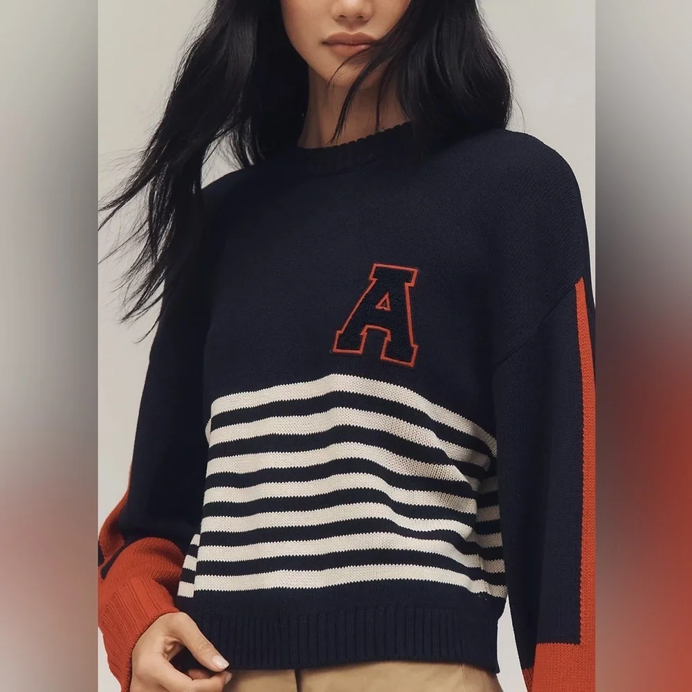 NWT Maeve Sporty Crew-Neck Pullover Sweater - Picture 2 of 7